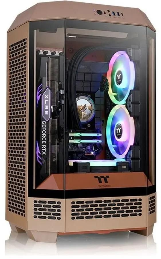 Корпус mATX Thermaltake The Tower 300 Gravel Send, Micro-Tower, без БП,  коричневый [ca-1y4-00sgwn-00]